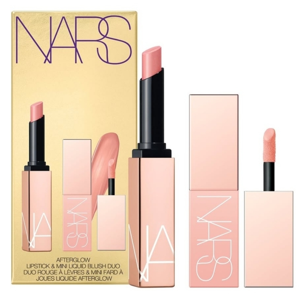 NIB NARS Afterglow Lipstick & Mini Liquid Blush Duo, Limited Holiday Edition